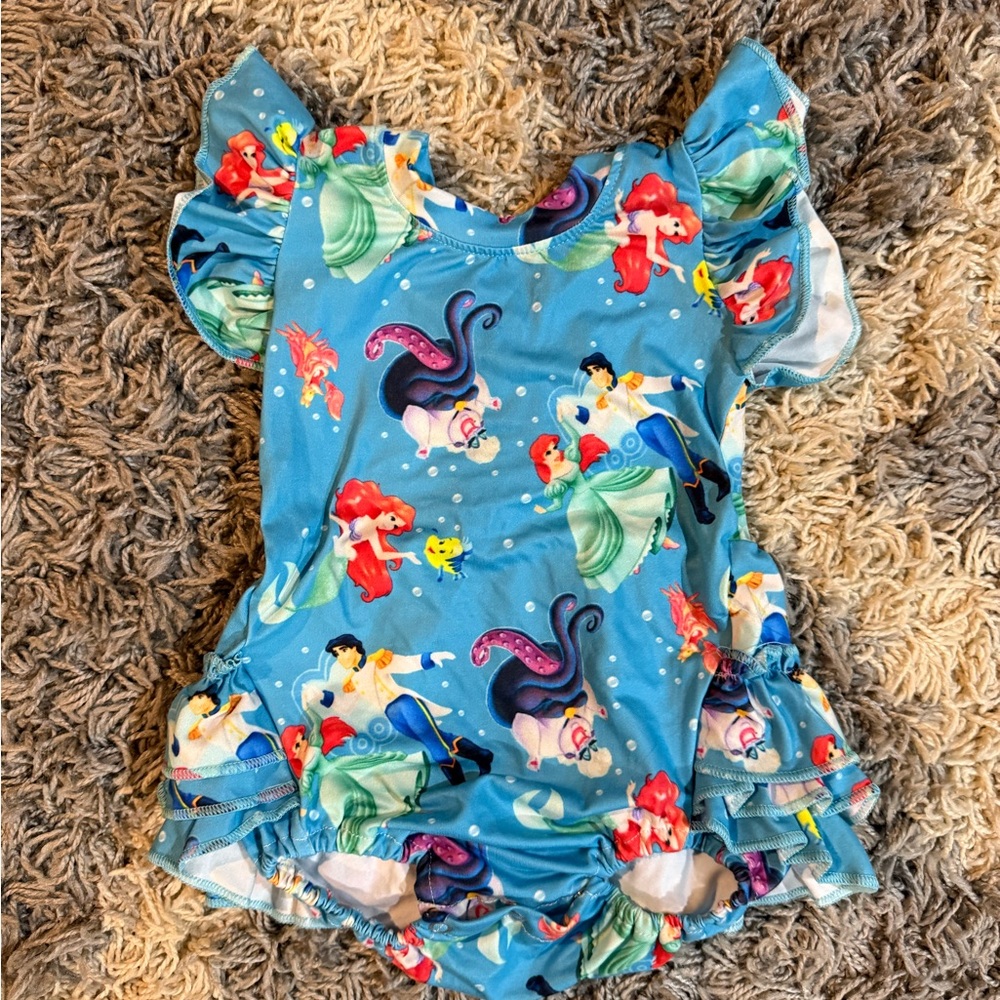 Blue Disney Princess Romper 3 mos